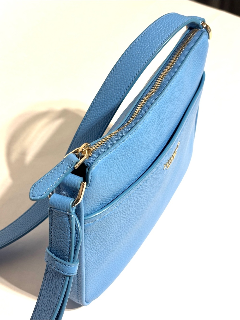 KATE SPADE NY Pebbled Leather Sky Blue Crossbody with Gold Hardware
